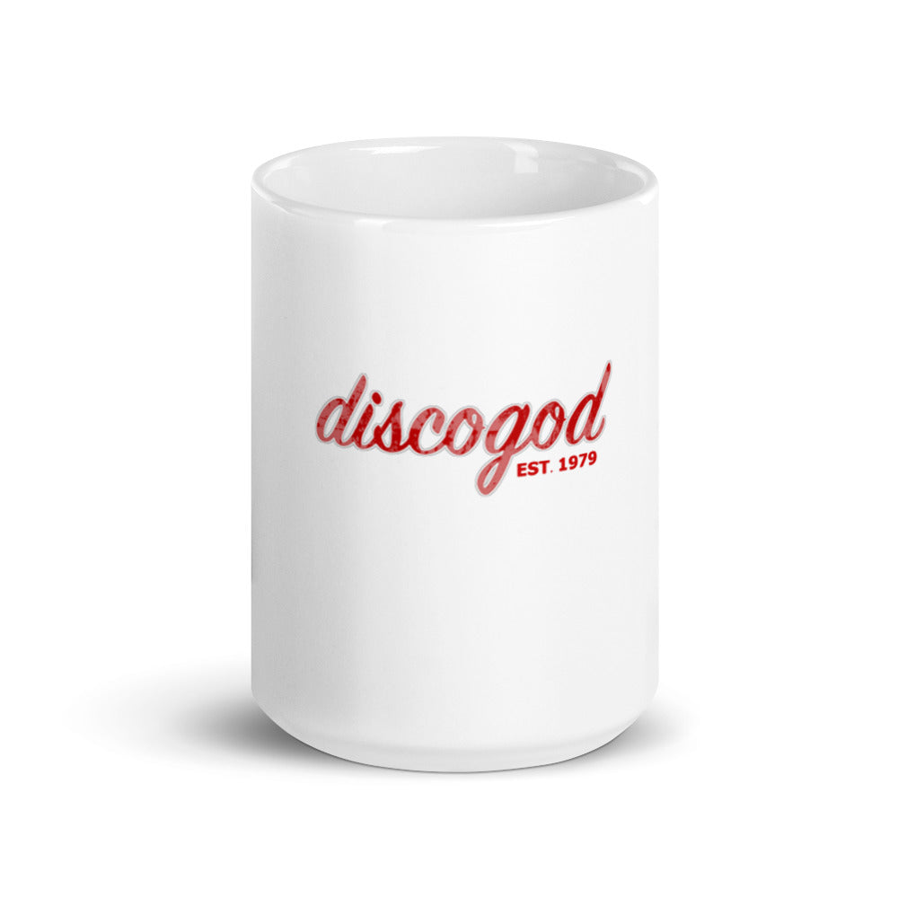 Disco God White Glossy Mug